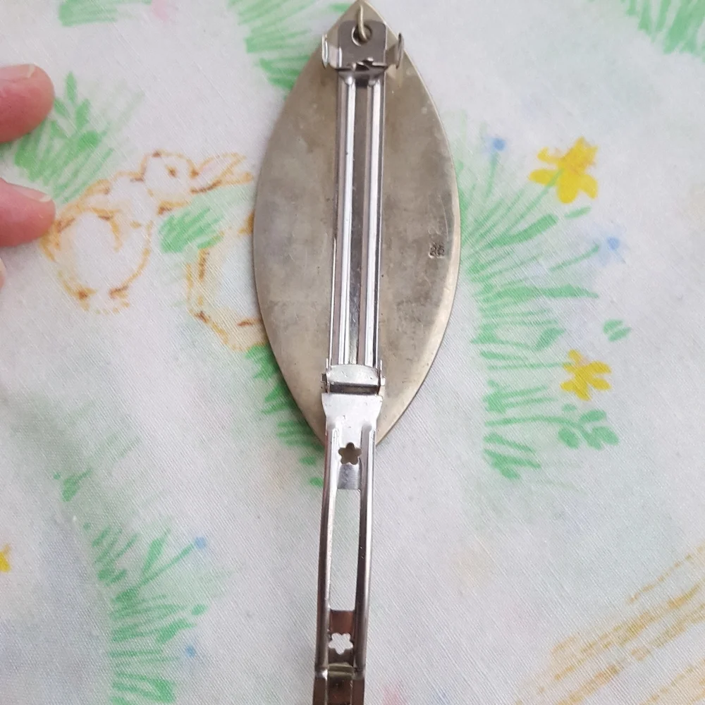 🌙Vintage Alpaca Mexico Silver Abalone MOP Hair Clasp